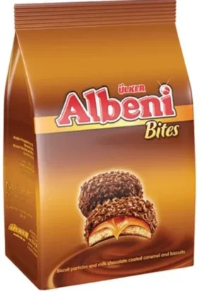 ÜLKER Albeni Bites – Karamellás-Kekszes Csokoládé Falatok (144g)