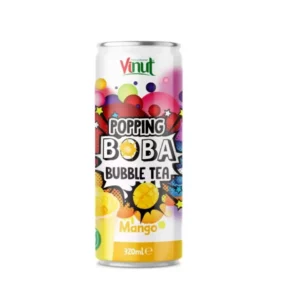 Vinut Popping Boba Bubble Tea – Mangó ízű üdítőital szétpattanó golyókkal (320ml)