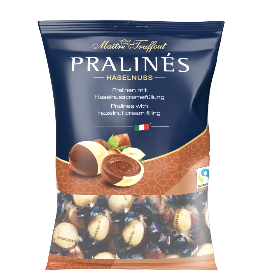 Maître Truffout Pralinés – Mogyorókrémmel töltött tejcsokoládé pralinék (125g)