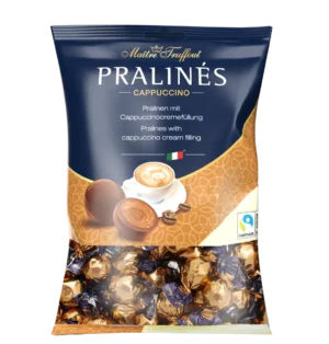 Maître Truffout Pralinés – Cappuccino ízű krémmel töltött tejcsokoládé pralinék (125g)