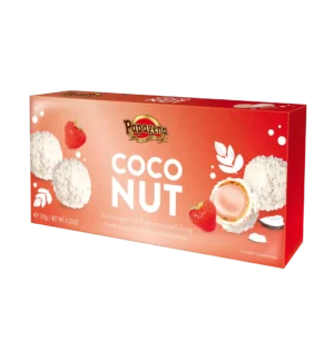Eperkrémmel töltött kókuszos ostyagolyók (120g)