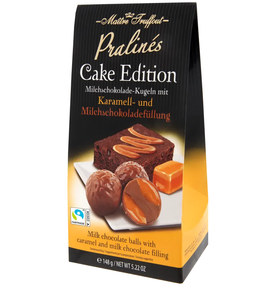 Maître Truffout Cake Edition – Karamellás és tejcsokoládés töltött pralinék (148g)