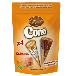 Karamellkrémmel töltött ropogós ostyatölcsér (100g)