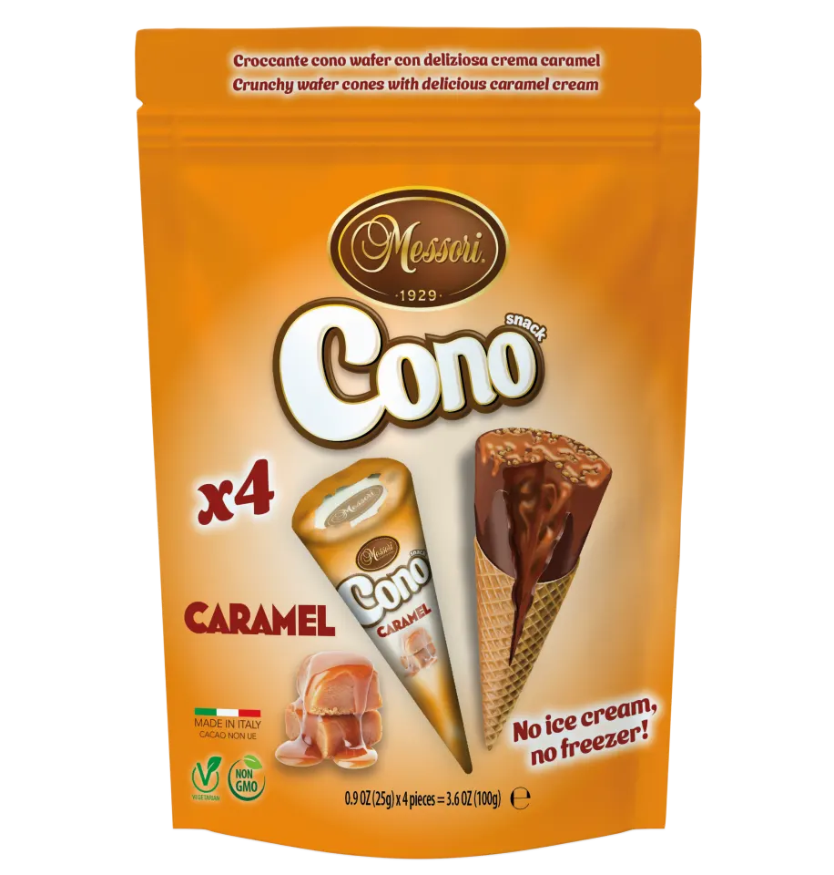 Karamellkrémmel töltött ropogós ostyatölcsér (100g)