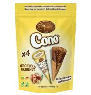 Mogyorókrémmel töltött ropogós ostyatölcsér (100g)