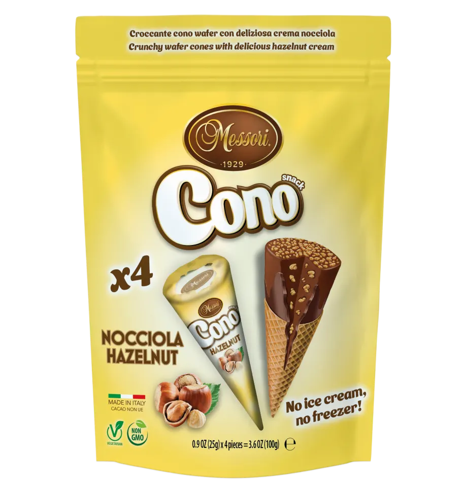 Mogyorókrémmel töltött ropogós ostyatölcsér (100g)