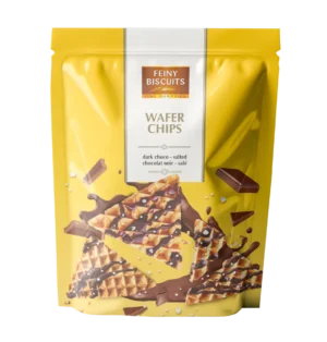 Sós étcsokoládéval csurgatott ropogós ostyachips (70g)