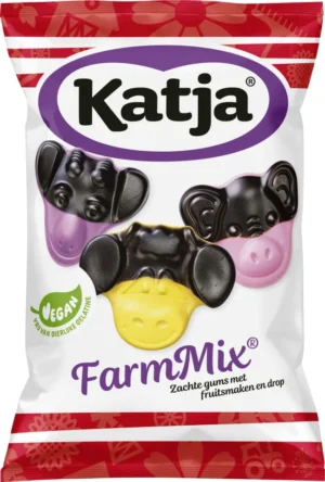 Katja Farm Mix – Gyümölcsös és medvecukros vegán gumicukorválogatás(255g)