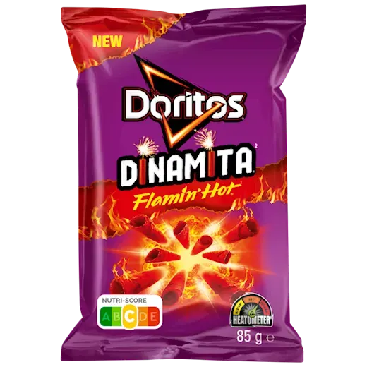 Doritos - Extrán csípős, intenzív zöldfűszeres tekert tortilla chips (85g)