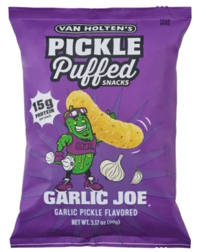Van Holten's Pickle Puffed Snacks Garlic Joe – Fokhagymás-kovászos uborka ízű ropogós kukoricachips (90g)