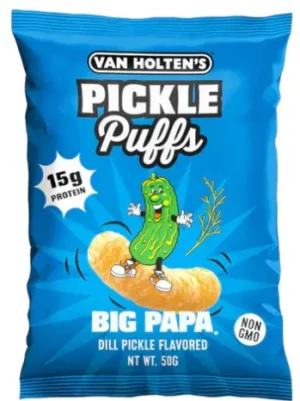 Van Holten's Pickle Puffs Big Papa – Kapros-kovászos uborka ízű ropogós kukoricachips(90g)