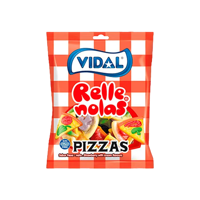 Vidal – Eper-tejszín ízű, pizza formájú gumicukor (90g)