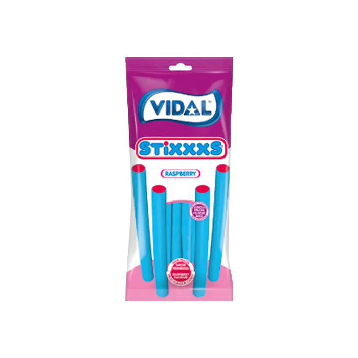 Vidal Stixxxs Raspberry – Kék Málnás-Krémes Töltött Rudak (90g)