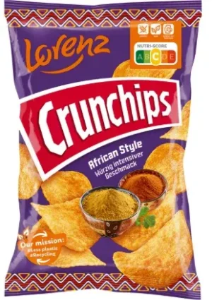 Lorenz Crunchips African Style – Fűszeres Burgonyachips (150g)