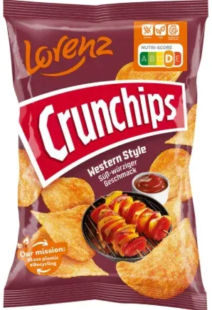 Lorenz Crunchips Western Style – Édeskés-Fűszeres Burgonyachips (150g)