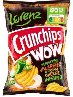 Lorenz Crunchips WOW Jalapeno & Cream Cheese Inferno – Hullámos Burgonyachips (150g)